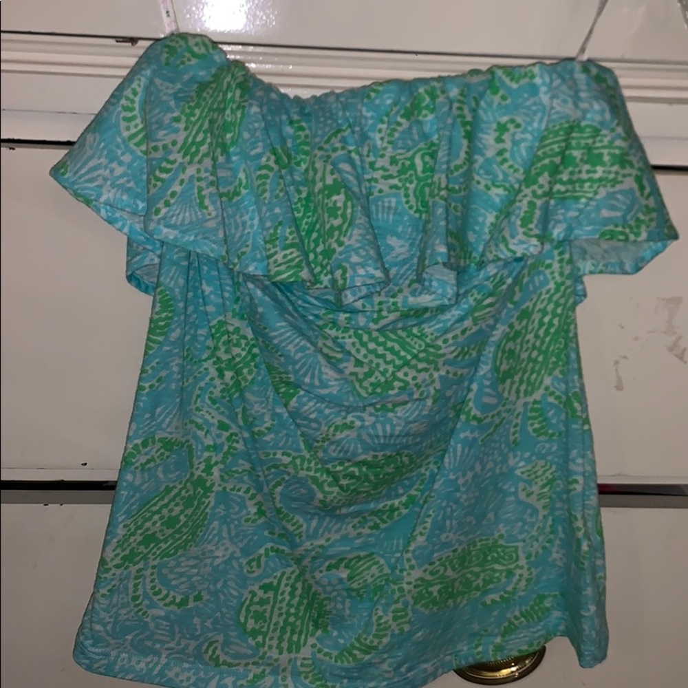 strapless Lily Pulitzer top